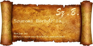 Szuromi Borbála névjegykártya