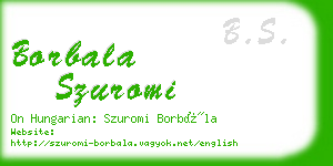 borbala szuromi business card